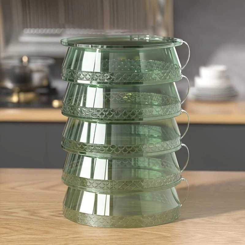 5pcs Stackable Food Cover, Transparent Dust-proof Serving Cover, Food Insulation Cover, Multi-functional Food Protection Cover -  - #tag1#