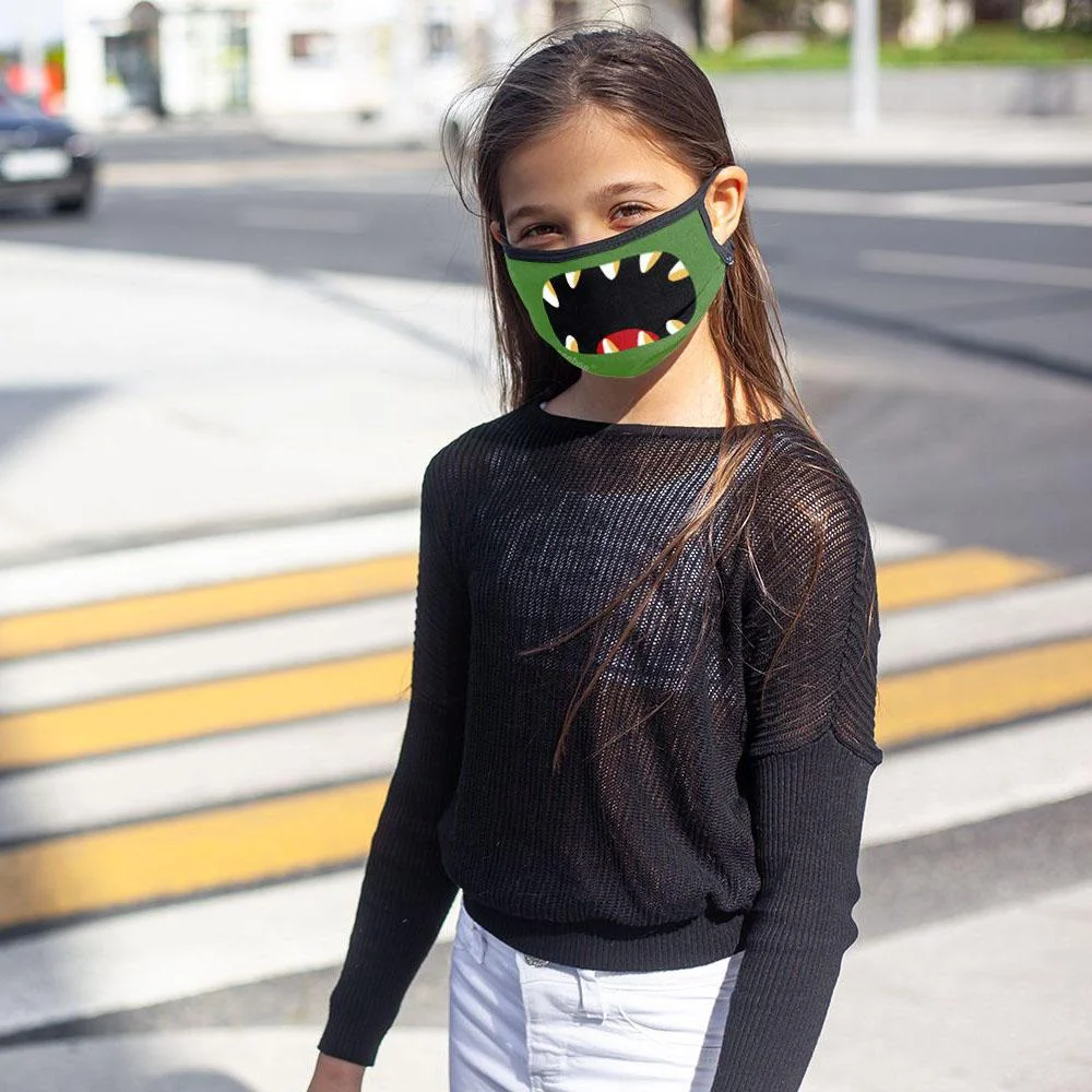 6-Pack: Two-Layer Reusable Halloween Kids Face Mask With Adjustable Earloop -  - #tag1#