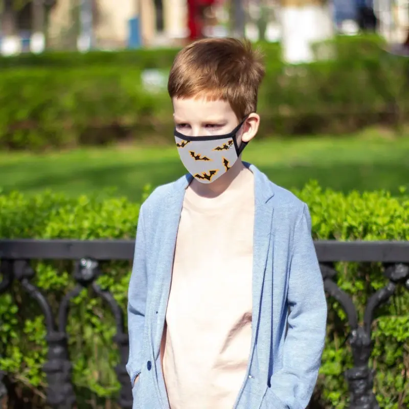 6 Pack Two Layer Reusable Halloween Kids Face Mask With Adjustable Earloop tag1