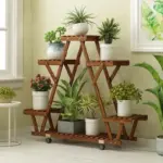 6 Tier Wooden Pyramid Shelf