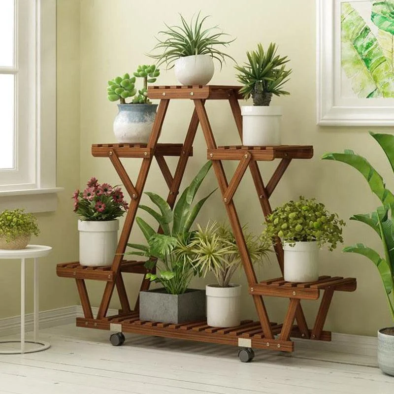 6-Tier Wooden Pyramid Shelf -