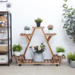 6 Tier Wooden Pyramid Shelf