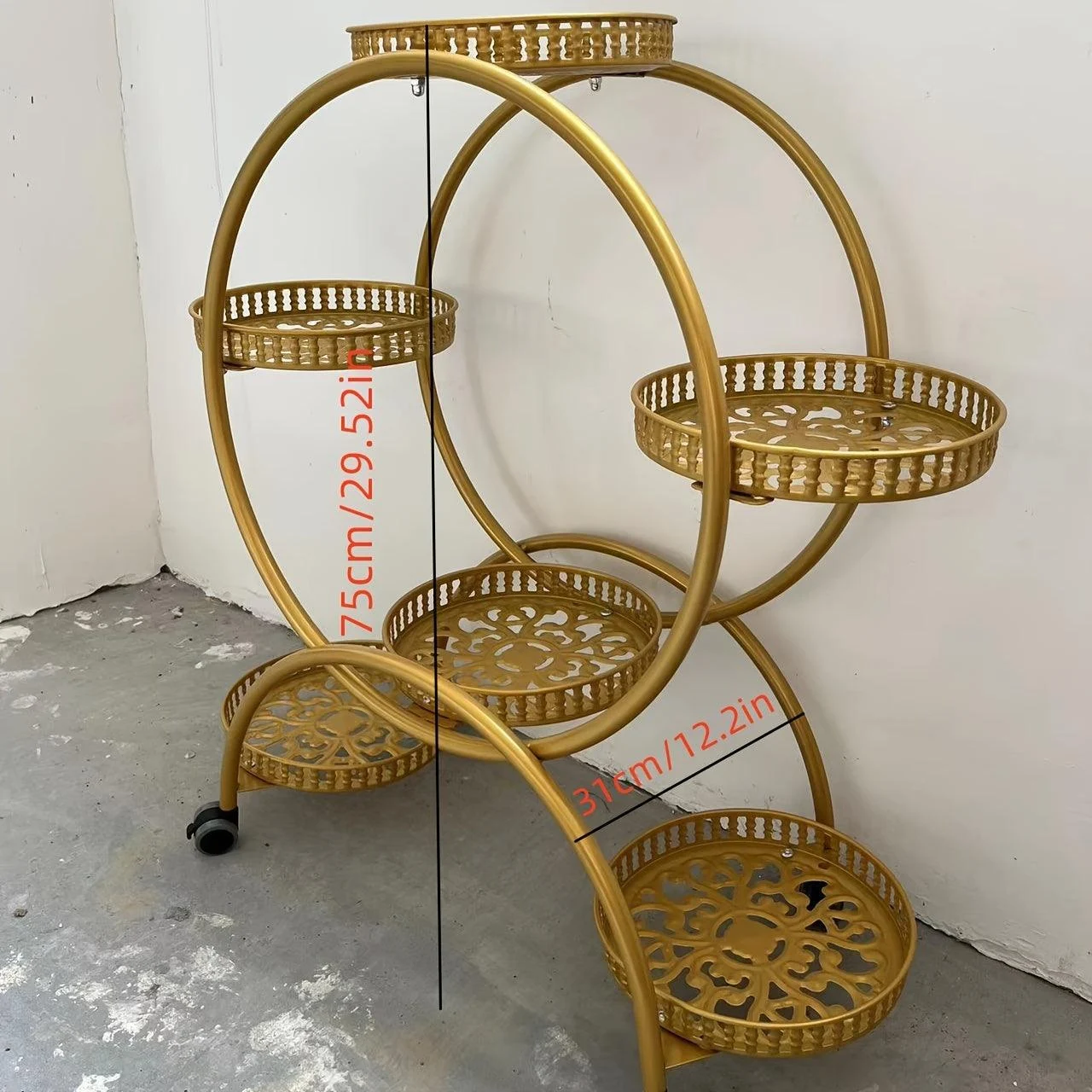 6-layer Flower Stand Can Be Assembled With Pulleys, Plant Stand Indoor Outdoor Hanging Plant Shelf -  - #tag1#