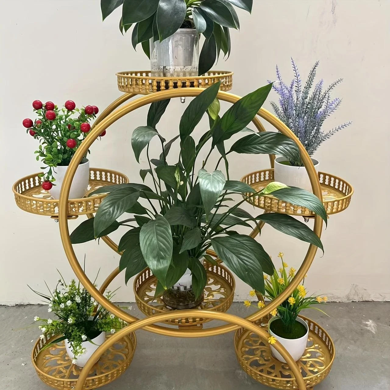 6-layer Flower Stand Can Be Assembled With Pulleys, Plant Stand Indoor Outdoor Hanging Plant Shelf -  - #tag1#
