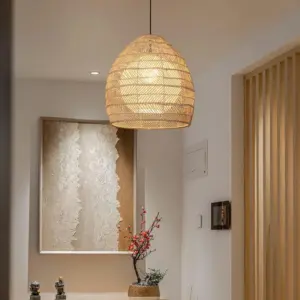 Homeko Rattan Handwoven Basket Lamp Fixtures