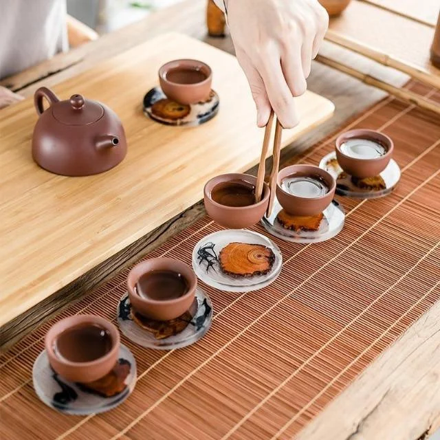 6pcs Set Resin Pine Coasters Heat Resistant Placemats Drink Mat Tea Coffee Cup Pad Waterproof Non 5bef21f2 701f 4cb7 B397 143fde9a0604