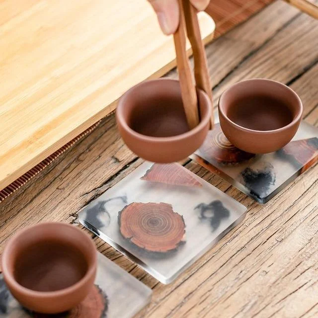 6pcs Set Resin Pine Coasters Heat Resistant Placemats Drink Mat Tea Coffee Cup Pad Waterproof Non Fbc0f880 2bc9 48f1 84d8 Efeceeedf17c