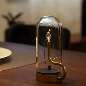 GlowNord - Rechargeable Wireless Table Lamp with Integrated LED Light and Built-in Battery