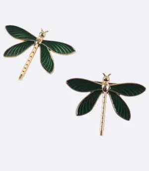 Set of 6 Pc Green Dragonfly Napkin Rings, Dragonfly Napkin Rings, Napkin Rings