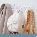 6 Hooks Multifunctional Self Adhesive Hooks No Drill Wall Transparent Hanger tag1
