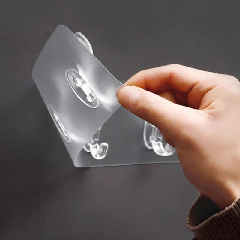 6 Hooks Multifunctional Self Adhesive Hooks No Drill Wall Transparent Hanger -  - #tag1#