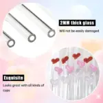 6 PCS Reusable Stained Glass Straws with Cleaning Brush tag1