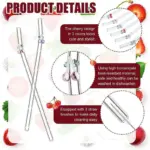 6 PCS Reusable Stained Glass Straws with Cleaning Brush tag1