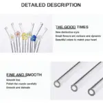 6 PCS Reusable Stained Glass Straws with Cleaning Brush tag1