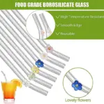 6 PCS Reusable Stained Glass Straws with Cleaning Brush tag1