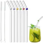 6 PCS Reusable Stained Glass Straws with Cleaning Brush tag1