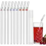 6 PCS Reusable Stained Glass Straws with Cleaning Brush tag1