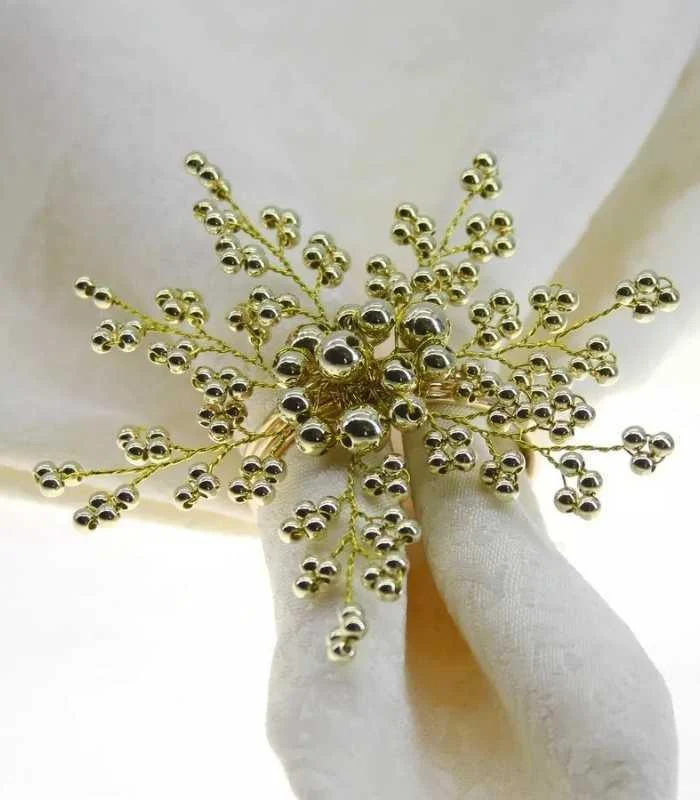 6 Pcs Set Pearl Napkin Rings Beaded 5.5 cm, Napkin Rings -  - #tag1#