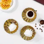 6 Sets Coffee Cups And Saucers With Golden Trim And Gift Box Vintage Tea Cups Set tag1