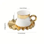 6 Sets Coffee Cups And Saucers With Golden Trim And Gift Box Vintage Tea Cups Set tag1
