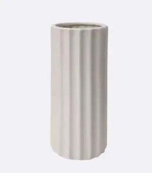 White Ceramic Vase Pillar 22 cm
