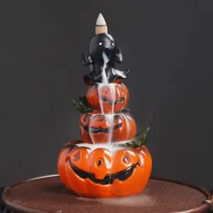 Resin Halloween Pumpkin Backflow Incense Burner