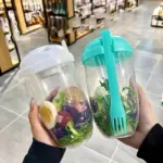 6pcs Portable Salad Cup with Fork and Lid Healthy Salad Container tag1