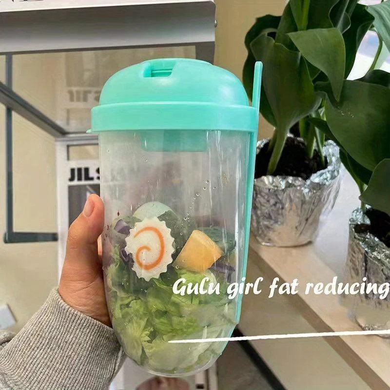 6pcs, Portable Salad Cup with Fork and Lid - Healthy Salad Container -  - #tag1#
