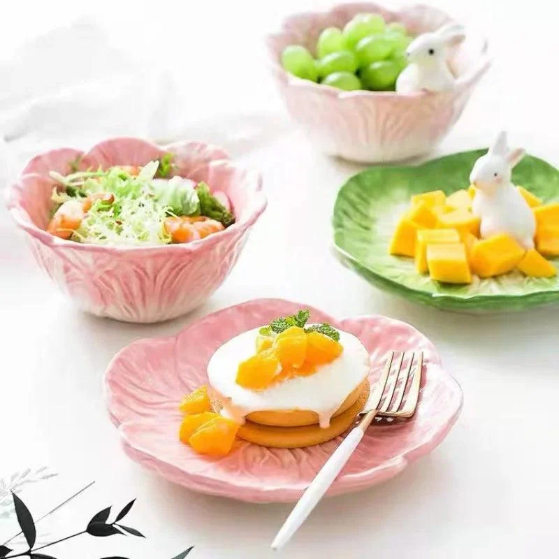 VerdeLeaf - Ceramic salad plate with cabbage - ISTANBULLU LTD