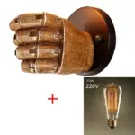 7.5X11cm Creative Wooden Fist Wall Lamp tag1