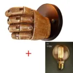 7.5X11cm Creative Wooden Fist Wall Lamp tag1