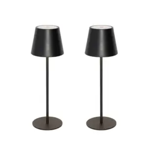 Set of 2 black table lamps with dimmer and staff function – Murdock