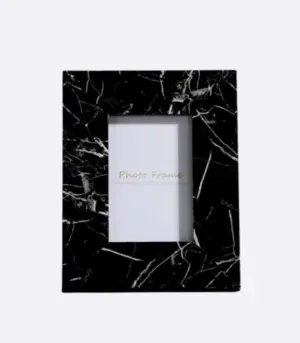 Wooden Marble Look Photo Frame Black 24.5 cm