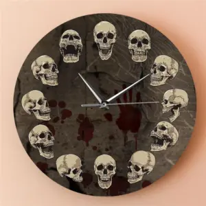 Skull Pattern Horror Decorative Clock