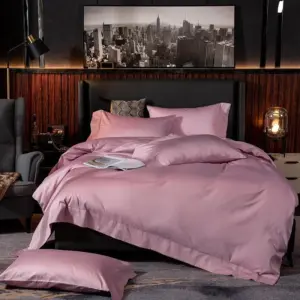 Homeko Soft Pink Silky Soft Egyptian Cotton Bedding Set