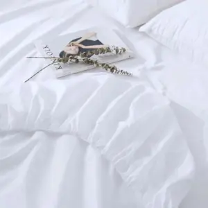 Homeko Orange Stripe Egyptian Cotton Luxury White Bedding Set