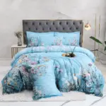 79-descript-100-egyptian-cotton-us-size-bedding-queen-king-size-4pcs-birds-and-flowers-leaf-gray-shabby-duvet-cover-bed-sheet-pillow-shams 79 descript 100 egyptian cotton us size bedding queen king size 4pcs birds and flowers leaf gray shabby duvet cover bed sheet pillow shams