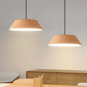Round Wooden Japanese Style LED Pendant Lamp