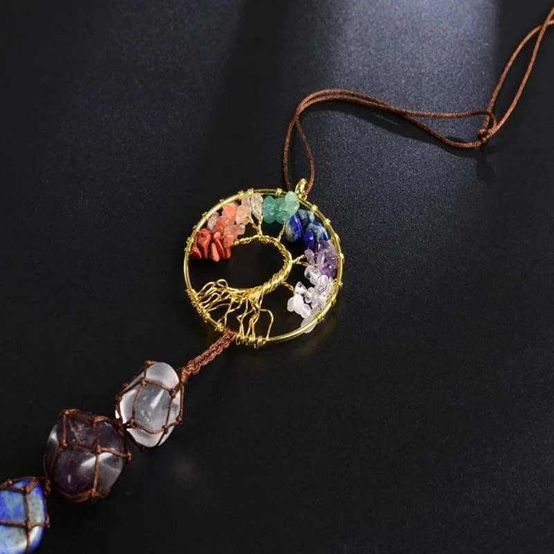 7 Chakra Stone Healing Crystal Tree of Life Decoration -  - #tag1#