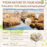 80Pcs Natural Dried Flowers Pampas Grass Bouquet Boho Home Decor tag1