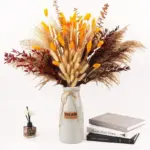 80Pcs Natural Dried Flowers Pampas Grass Bouquet Boho Home Decor tag1