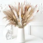 80Pcs Natural Dried Flowers Pampas Grass Bouquet Boho Home Decor tag1