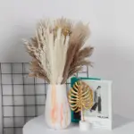 80Pcs Natural Dried Flowers Pampas Grass Bouquet Boho Home Decor tag1