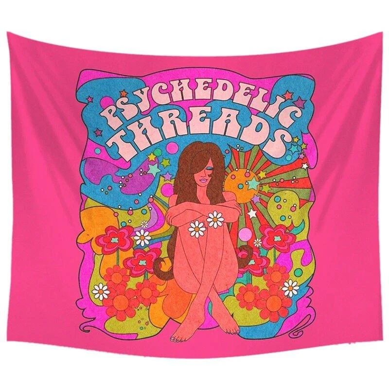 80's Retro Hippie Style Wall Hanging Tapestry -  - #tag1#