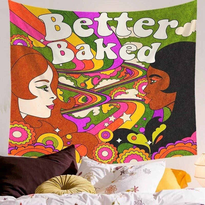 80's Retro Hippie Style Wall Hanging Tapestry -  - #tag1#