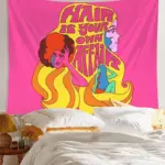 80 s Retro Hippie Style Wall Hanging Tapestry tag1