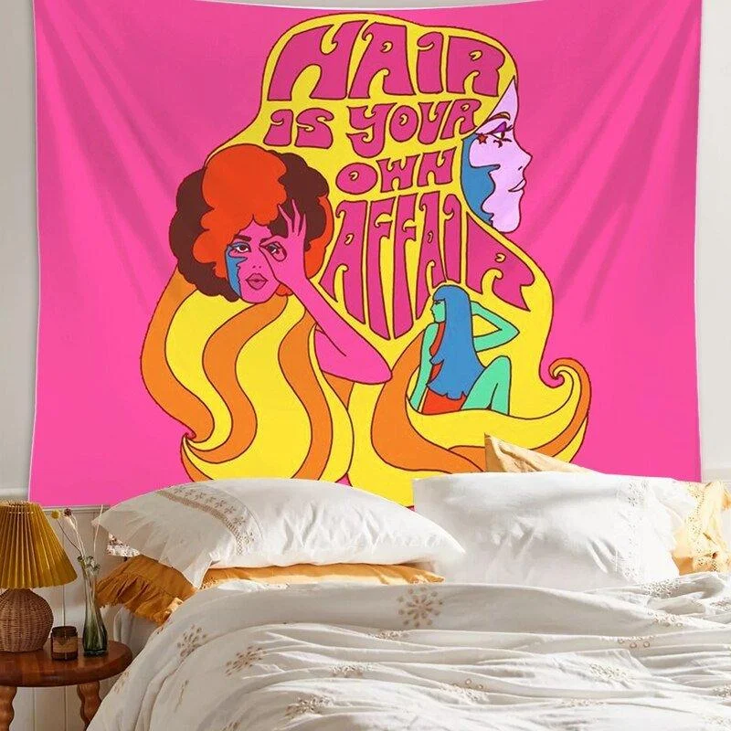 80's Retro Hippie Style Wall Hanging Tapestry -  - #tag1#