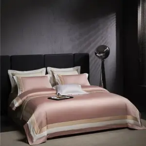 Homeko Pink Stripe Egyptian Cotton Bedding Set