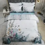 89 descript 100 egyptian cotton us size bedding queen king size 4pcs birds and flowers leaf gray shabby duvet cover bed sheet pillow shams