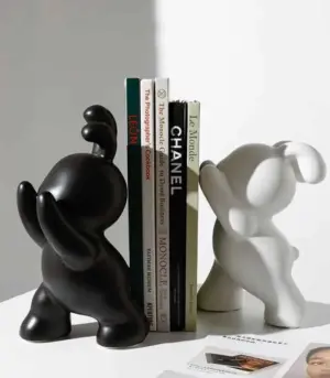 Set 2 Pcs Bunny Bookends Ceramic